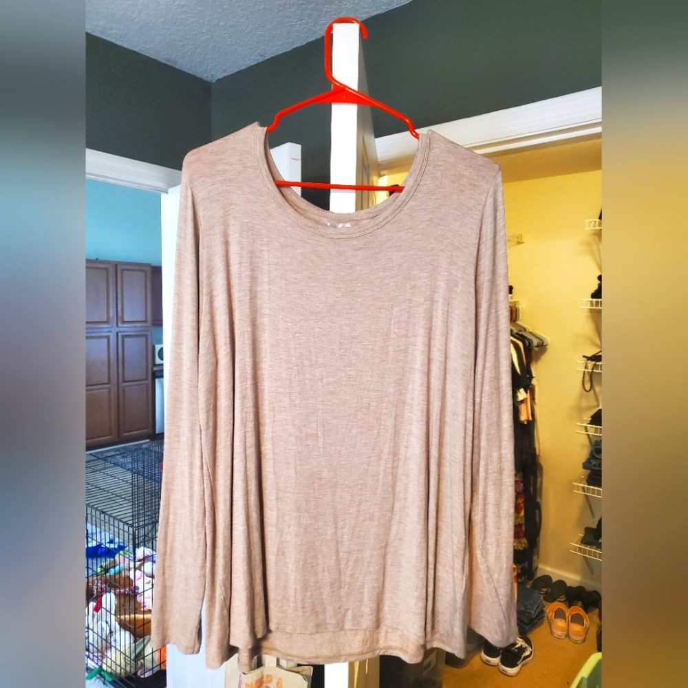 Beige Long Sleeve Top